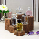 MOOCA Wooden 6 Pcs Hexagon Risers for Display Jewelry and Accessories Display Stand, Brown MOOCA