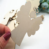 Amosfun 20Pcs Wooden Angel Shaped Pendants DIY Christmas Hanging Ornaments for Xmas Tree Amosfun
