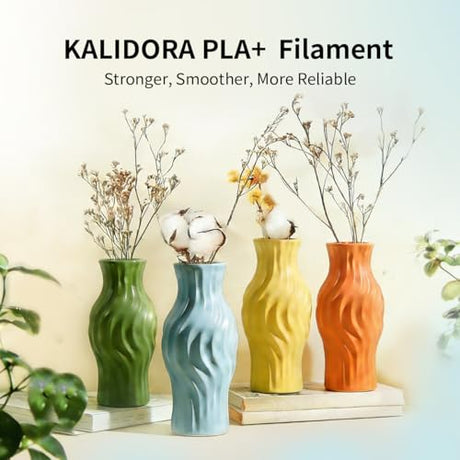 PLA+3D Printer Filament 1.75mm Bundle, Individually Vacuum Packed, Multicolor Dimensional Accuracy +/- 0.02mm, 0.25kg per Spool, 16 Pack, 4kg Total KALIDORA