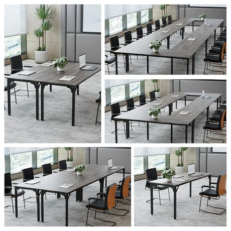 LayBurst 6.5ft Conference Table with Flexible Configuration,Conference Room Table with Adjustable Footpads,Stable Structure,Large Rectangle Seminar Table for 4-22Person LayBurst