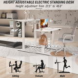 Kingant Standing Desk Height Adjustable Small Electric Stand Up Desks [35 x 20 Inch] - Ergonomic Sit Stand Desk Rising Desks for Home Office Computer Desk Stand Desk Workstation with Cable Management Kingant