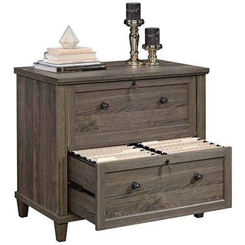 Pemberly Row Contemporary Engineered Wood Lateral File Cabinet in Emery Oak - WoodArtSupply