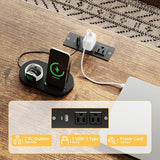 IRONCK 55'' Farmhouse Desk Home Office with Drawers, Wooden Computer Desk with Charging Station, File Drawers and Storage Cabinet, Executive Desk for Work, Study Writing, White IRONCK