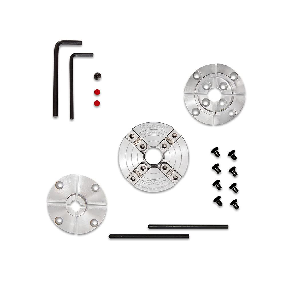 Nova 48123 Select Precision Midi Wood Turning Chuck Bundle with JS50N and JS25N Jaws Nova