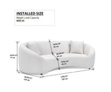 SSC SATISUNCASA 93” Modern Minimalist Curved Sofa Couch for Living Room, Unique Design, Chenille Cloud Couch with Soft Comfortable Upholstered for Bedroom, Apartment, Home Office (Gray Chenille) SSC SATISUNCASA