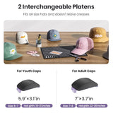 Hat Press Heat Machine for Caps with Precise Temp&Timer Control, Timer Auto Starter, Hat Heat Press with 2 Platens for Trucker Hat & HTV Iron on Vinyl, Sublimation Hat Press, Heat Transfer (Purple) EENOUR