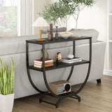 GILLAS 3 Tier Console Tables, 30" Height Entryway Table, Sofa Table Behind Couch Table, Industrial Entryway Furniture Entry Way Table with Storage for Living Room, Hallway, Entrance, Rustic Black GILLAS