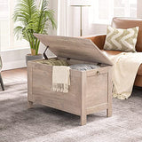 HOOBRO Toy Box, Retro Wooden Look Storage Chest with Safety Hinge, Entryway Storage Bench Supports 220 lb, 29.9 x 15.7 x 18.9 Inches Toy Chest Organizer, Easy Assembly (Greige) BG75CW01G1 HOOBRO