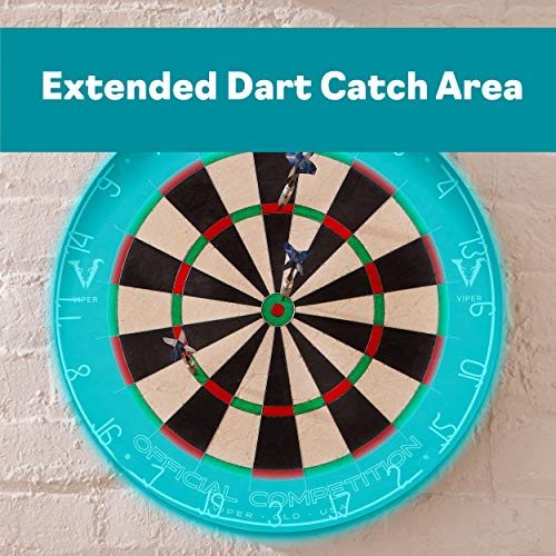 Viper Slash Official Competition Bristle Steel Tip Dartboard, WDF Accredited with Staple-Free Ultra-Thin Metal Wiring, Self-Healing Professional-Grade African Sisal, Magnetic Dart Holders,Black Viper