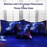 A Nice Night Galaxy 6Pcs Bedding Sets Outer Space Comforter Bed in a Bag 3D Printed Quilt,for Children Boy Girl Teen Kids,Full 6Pcs A Nice Night