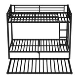 Bellemave Metal Twin XL Over Twin XL Bunk Beds with Trundle,Heavy Duty Bunk beds Frame for Adults,Kids,Teens,Space-Saving,Black Bellemave