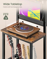 CHOEZON 70.5"H Multi Guitar Stand, Guitar Rack Record Player Stand Sturdy and Space-Saving, Guitar Display Holds 6 Instruments, Retro Industrial Style, for Home, Studio, Rustic Brown and Black TCJ18BF CHOEZON