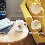 AWASEN Side Table Round, Small Accent Table Nightstand Modern End Table for Living Room Bedroom Office Small Spaces, 16''D x 19.5''H(Natural Walnut) AWASEN