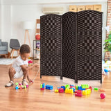 HALLYBEE Small Room Divider, Privacy Screen, Short Room Dividers and Folding Privacy Screens, Foldable Temperary Wall Partitions, 3 Panel Dark Mocha Space Separation Separator HALLYBEE