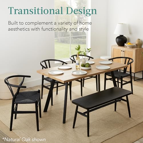 Best Choice Products Extendable Dining Table 47 to 63in Modern Large Expanding Kitchen Table up to 6 People w/Leaf Extension, 2 Locks, 132lb Capacity - Brown Best Choice Products