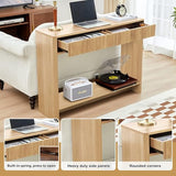 Entryway Table with Storage, Narrow Console Table with Drawers, 43.3' Couch Table Behind Sofa Long and Skinny for Living Room TV, Hallway Entrance Foyer, Mid Century Modern Boho Fluted Console Table affeivul