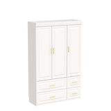 AIEGLE Modern 3-Door Armoire Wardrobe Closet with Drawers, White - 20.6"D x 47.2"W x 74.2"H AIEGLE