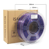 iSANMATE 3D Printer Filament Clear PLA, Multicolor Transparent Transition Glitter Filament, Gradient Purple Blue Multicolor PLA Filament, 3D Printing Filament 1KG/2.2lb, Blue Violet Galactic
