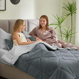 Joiedomi King Size Comforter Set with Sheets Dark Grey, 7 Pieces King Bedding Set with 1 Down Alternative Comforter, 1 Flat Sheet, 1 Fitted Sheet, 2 Pillowcases and 2 Pillow Shams, Bed in a Bag Joiedomi