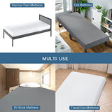 Cot Sheets 31" x 75"(2 Pack), Cot Fitted Sheet Ultra Soft and Breathable Snug Fit for Narrow Twin Mattress/Camp Bunk Beds/RVs Bunk/Guest Beds/Army Cots/Trifold Mattress Grey and White, Cover Only Moonsea