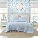 Laura Ashley - Quilt Set, Super Soft Bedding with Matching Sham, Casual Home Decor (Oxford Stripe Blue, Full/Queen) Laura Ashley