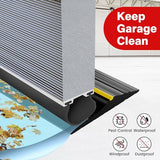 20Ft Universal Garage Door Bottom Threshold Seal Strip with 2 A-dhesives, Weatherproof Rubber DIY Weather Stripping Replacement, Black PETOX