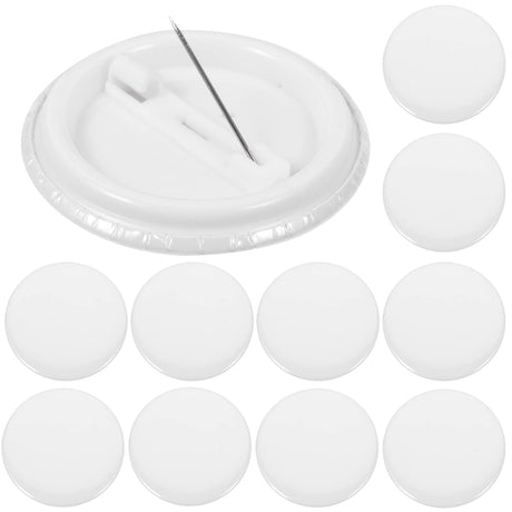 SEWACC 20 Pcs Blank Button Making Supplies Round Badge Button Parts Metal Button Pin Badges for Button Maker Machine DIY Craft Supplies White Decor SEWACC
