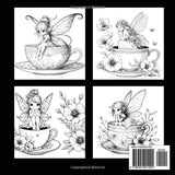 Teacup Fairies: A Stress-Relieving Coloring Book For Adults WoodArtSupply
