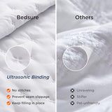 Bedsure King Quilt - Bright White Bedspread King Size & Lightweight Comforter, Modern Coverlet with Clover Pattern, Ultra Soft All-Season Bedding, 106 x 96 Inches Bedsure