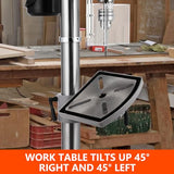 17 in Floor Drill Press with Swing-away Safety Guard, 12 Amp 120V Pure Copper Motor, 200-3630 RPM Variable Speed, 0-45° Tilting Worktable, Tabletop Drilling Machine for Wood Metal PioneerWorks