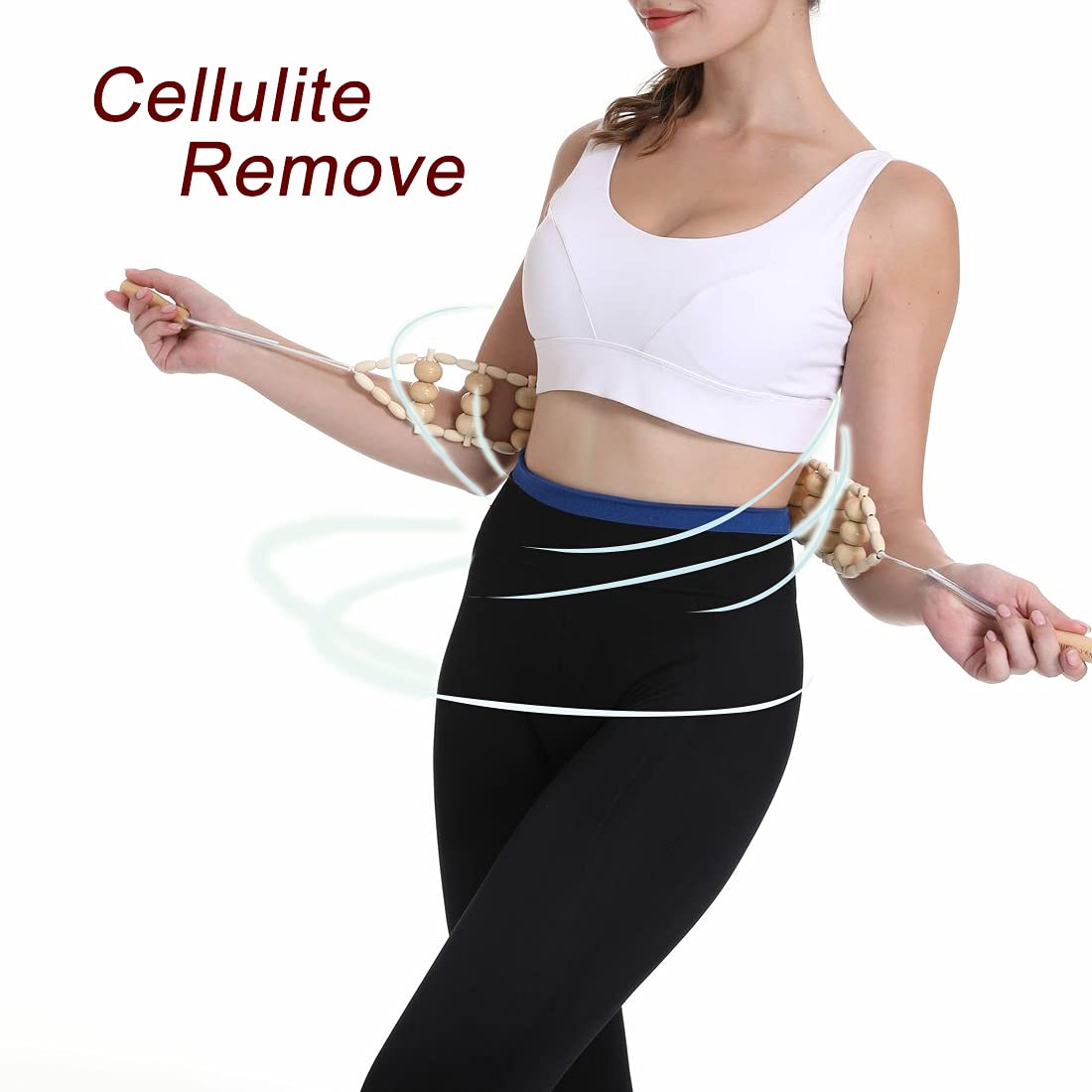 Wood Back Massage Roller Rope, Wood Therapy Cellulite Self Massage Tools for Back Neck Leg Pain Relief Na.c health