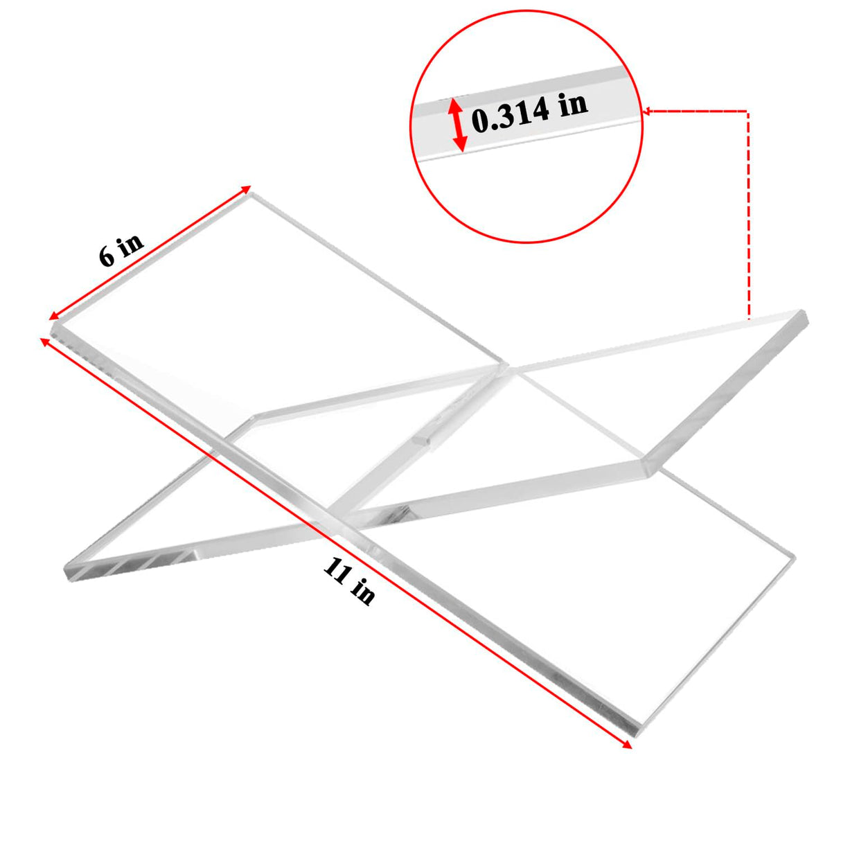 Large Clear Acrylic Book Stands for Display, Amlits, Best Reading Bookstand Display Open Holder for Cook Books Magazines, Newspaper, Textbooks (Clear) Amlits