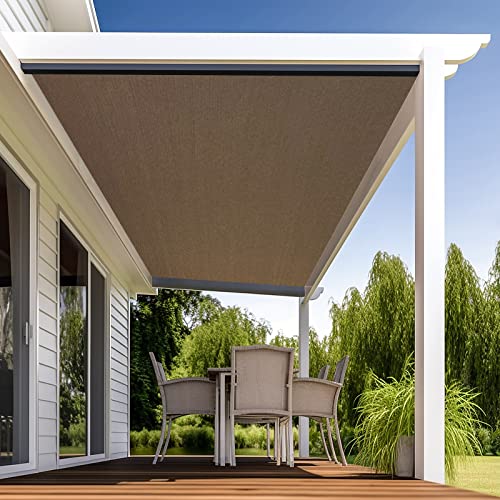 Amagenix 90% Sun Shade Cloth with Grommets, 10' x 14' Pergola Replacement Shade Cover Canopy Privacy Screen for Outdoor Patio Garden, Mocha (We Customized) Amagenix