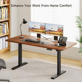 ONBRILL Standing Desk, 55x23.6 Inches Whole-Piece Board Rectangle Stand Up Desk with Solid Wood Desktop and Memory Controller, Adjustable Height from 28-46 Inches for Home & Office, Brown ONBRILL