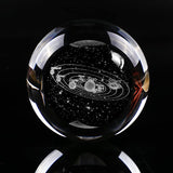 3d Crystal Ball Solar System Crystal Ball with Led Lamp Base - Best Birthday Science Gifts For Man Teacher Boy Kids Girls Men - Galaxy Jupiter Saturn Moon Earth Solar System Space Astronomy Gifts Qianwei