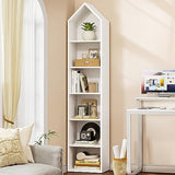 YITAHOME 73" Modern Narrow Bookshelf - 5-Tier Open Bookcase for Small Spaces in White YITAHOME
