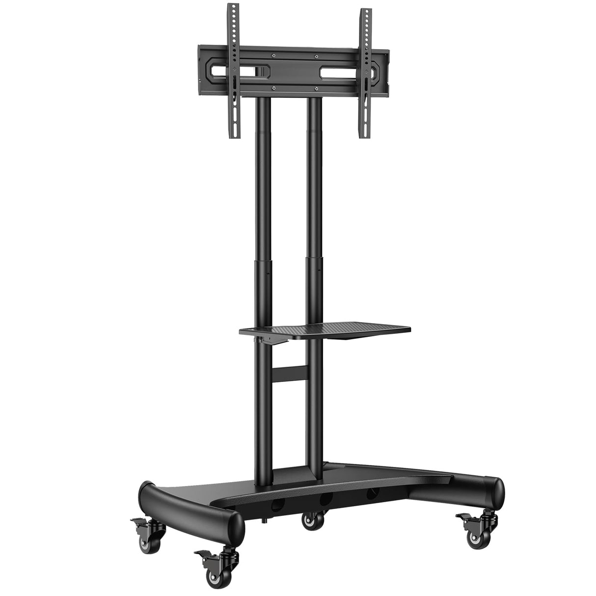 Perlegear Mobile TV Cart for 32-83 Inch Flat/Curved LED/LCD/OLED TVs Rolling TV Stand with Height Adjustable Shelf Max VESA 600x400mm up to 100lbs- Outdoor TV Stand Trolley with Wheels PGTVMC05-1 Perlegear