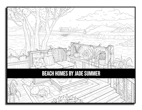 Beach Homes: An Adult Coloring Book with Beautiful Vacation Houses, Charming Interior Designs, and Relaxing Nature Scenes WoodArtSupply