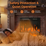 Lovinouse Smart Electric Fireplace, Small Black Electric Fireplace with 12 Color Adjustable Flames, 5-Level Brightness, 3-Level Heating, 8 H Timer, Remote Control, Touch Screen and Log & Crystal,1500w Lovinouse
