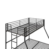 DHP Daven Quick-Assembly Twin-Over-Full Metal Bunk Bed with Ladder and Guardrails, Black DHP