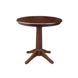 International Concepts 36" Round Top Pedestal Table-28.9" H Dining Table, Espresso IC International Concepts