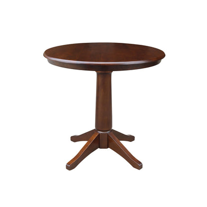 International Concepts 36" Round Top Pedestal Table-28.9" H Dining Table, Espresso - WoodArtSupply