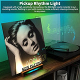KORRTFID Now Playing Vinyl Record Stand, Light Up Vinyl Record Display Stand with RGB Sound Control Pickup Rhythm Lights Bar, Warm White Light with Fingerprint-Proof Acrylic Letters KORRTFID