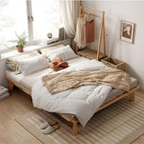 NELYE Full Platform Bed Base - 14 Inch Solid Wood Mattress Foundation with Support Slats and Legs, Full-Size Rubberwood Simple Bed Frame NELYE