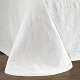 Historic Charleston King Charles Modern Farmhouse Floral Matelasse Bedspread, 100% Cotton Breathable Bedding, King/Calking, White Historic Charleston