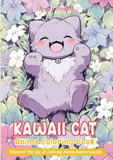 Kawaii Cat Anime Coloring Book: 40+ Manga Art Pages for Anime Enthusiasts, a Stress-Relief Adult Kid Great Gifts WoodArtSupply