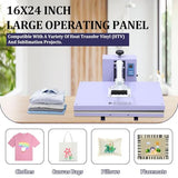 STMHOM Heat Press 16x24, Clamshell Heat Press Machine for T Shirts, Fast Heating Manual Heat Transfer Press for Sublimation and Vinyl, Compact Shirt Press for Home and Small Business STMHOM