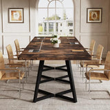 Tribesigns 31.5" Square Conference Table, Small Wooden Meeting Table for 2-4 People, Compact Office Table for Small Spaces, Seminar Room Tribesigns