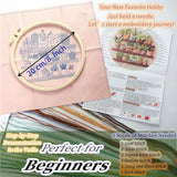 FONNUY Green Plant Embroidery Kit, Petite Potted Plants Patterns, Cross Stitch Kits for Adults and Beginners, Handmade Crafts with Printed Pattern Set, Thread Needlework, 8'' Hoop (Greeen A03)