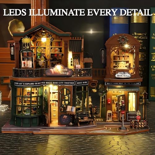 OZJAY Miniature House Kit, Mini House Building Kit with Furniture, DIY Miniature Kit for Adults Teen, Dollhouse Kit for Birthday Christmas, Magic Book House